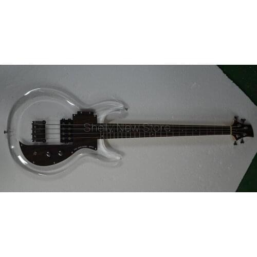 Shelly New Store Factory Custom Acrylic Bass 4 Strings DAN ARMSTRONG Wood Pickguard Electric Bass Guitar Musical Instrument Shop
