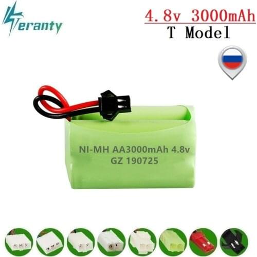 3000mah 4.8v Rechargeable Battery For Rc toys Cars Tanks Robots Gun NiMH Battery AA 4.8v 2400mah Batteries Pack For Rc Boat 1PCS