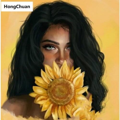 Sunflower beauty high-end mural 5D DIY square/round diamond painting cross stitch home decoration mosaic diamond embroidery gift