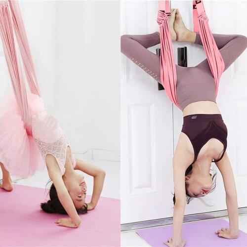 Yoga Aerial Hammock Adjustable Elastic Stretch Belt Rod Lower Waist Stretch Yoga Handstand Trainer Back Leg Stretch Strap