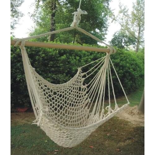 Portable Outdoor Camping Hammock Garden Leisure Supplies Loading 100kg Hanging Chair Bold Cotton Rope Mesh Hammock