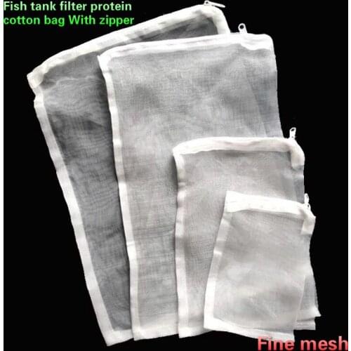 100 mesh Fish tank filter material net bag bacteria house activated carbon bag plastic zipper protein cotton net bag Fine mesh