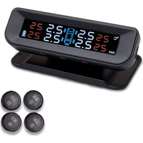 Car Tire Pressure Monitoring System Solar Power Wireless TPMS Real-time Displays Car Styling