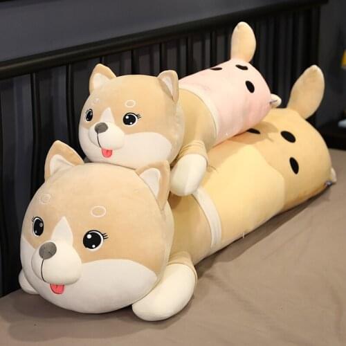 Boba Dog Plush Toys Stuffed Animal Milky Tea Doggy Pillow Creative Long Bed Sleeping Cushion Valentines Day Gifts For Kids Girls