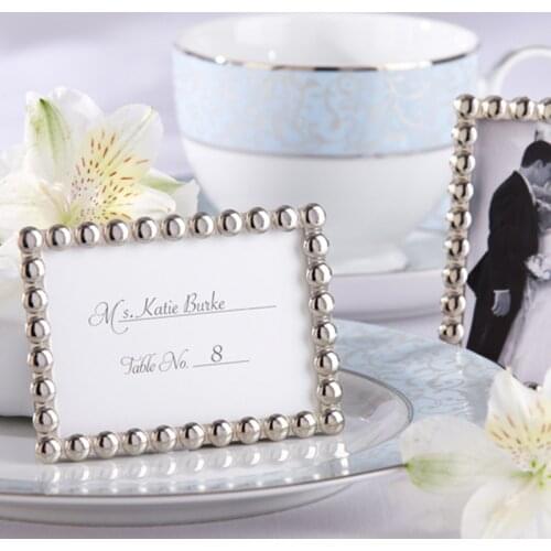 Wedding favors and Wedding gifts "Silver Pearls" Mini Photo Frame /Place card holder 15pcs/lot Free Shipping