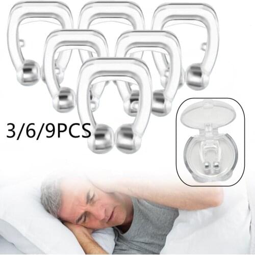 3/6/9 PCS Silicone Magnetic Snoring Stopper Anti Snore Nose Clips Nose Vents Nasal Dilators For Better Sleep Sleeping Aid Tool