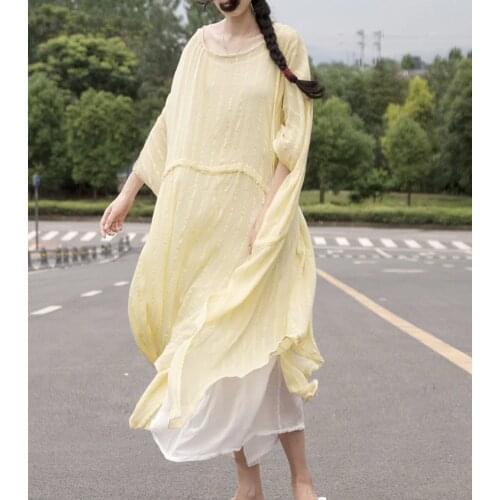 Women Loose Striped Dress Ladies Plus Size Simple Dresses 2021 Summer Dress