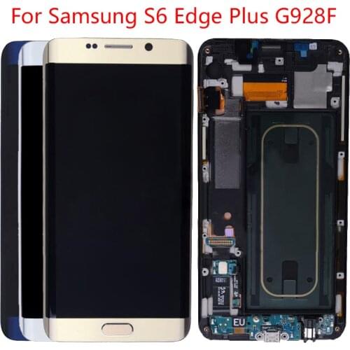 SUPER AMOLED LCD For Samsung S6 Edge Plus LCD Display With Frame Assembly No Defect For Samsung S6 Edge Plus G928F G928G Screen