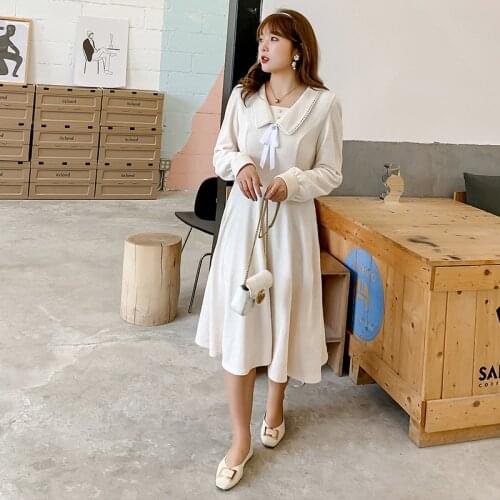 Winter Dress XL To 4XL Plus Size Women Robes Soft Velvet Dress High Waist Midi Long Sleeve Dresses Casual Vestido De Mujer