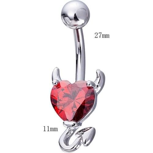 1 Pcs Navel Belly Button Ring Glitter Love Heart Decor Piercing Jewelry Navel Nail AUG889