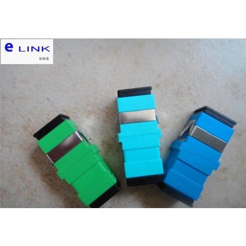 100pcs SC adapter simplex flangeless Singlemode Multimode OM3 OM4 OM5 APC UPC PC optical fibre coupler high quality ELINK