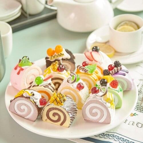 12pcs Cake Squishy Slow Rising Squeeze anti-stress toy Simulation dessert Decoration pretend play kitchen toys sets fun gifts