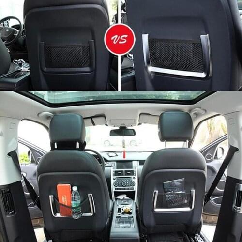 YAQUICKA 2x Car Seat Back Storage Net Box Bag Frame Trim Cover Sticker For Land Rover Discovery Sport 2015 2016 Car-Styling