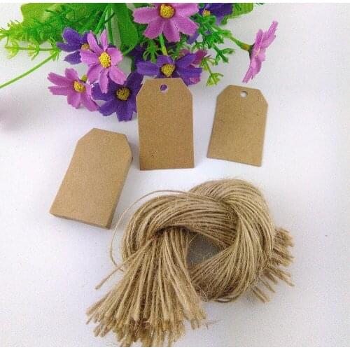5*3cm 400PCS Kraft Paper Hang Tags+400PCS Hemp Strings Jewelry Head Cards Luggage Labels Mark DIY Handmade Accept Custom Logo
