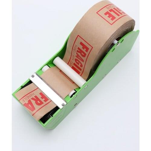 Water Activated Gummed Kraft Paper Tape Packaging Dispenser Green Kraft Paper Tape Cutter for Shipping Carton