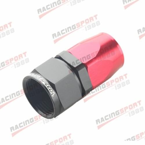 Aluminum AN16 AN-16 Straight Swivel Oil Fuel Gas Line Hose End Adaptor Red/Black