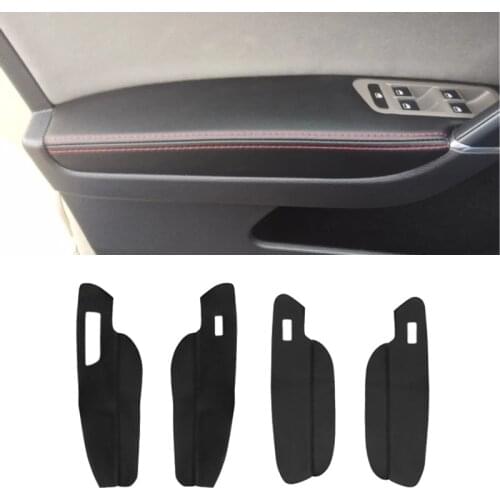 Car Leather Door Handle Armrest Panel Cover For-Golf 7 2014 2015 2016 2017 2018