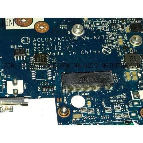 FAST SHIPPING. ACLUA / ACLUB NM-A273 MAINBOARD Z50-70 MOTHERBOARD FOR LENOVO Z50-70 NOTEBOOK PC ,WITH I5 PROCESSOR. GT840M GPU