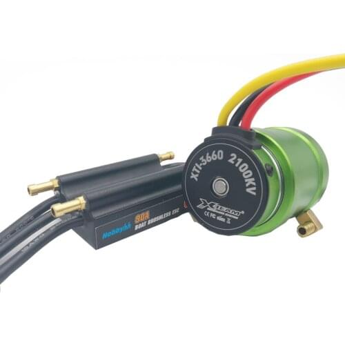Hobbyhh 90a boat ESC and 3660 2100kv water jacket brushless motor are suitable for 70-90cm boat recommended battery 3-4s