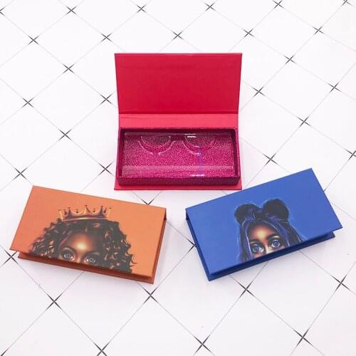 Customized personalized magnetic packaging with transparent eyelash tray for 8mm-27mm mink eyelashes
