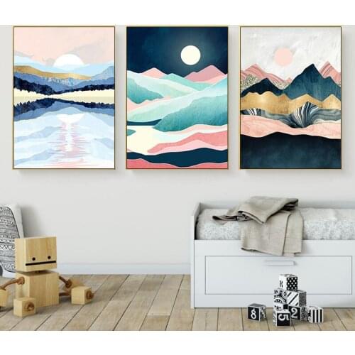 Gatyztory 3pcs Paint By Numbers For Adults Sunrise Landscape HandPainted Oil Painting Canvas DIY Gift Home Decor 40×50cm