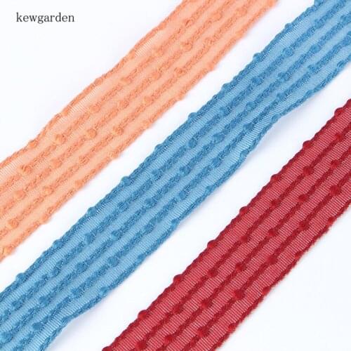 Kewgarden Stripe Dotted Line Satin Ribbons 1" 25mm Handmade Tape DIY Hair Bowknot Burrs Ribbon Packing Materials Flower 18 Yards