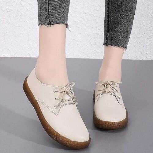 Fashion Women Shoes Platform Sneakers Ladies Lace-up Casual Shoes Breathable Walking Pu Leather Shoes White Flat Girl Size 35-43
