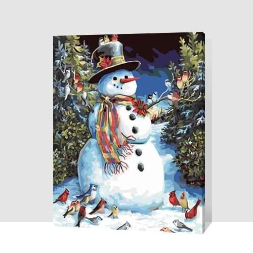 MaHuaf-A1801 Romantic christmas gift DIY Painting By Number Acrylic Picture Wall Art Hand Painted christmas decorations for home