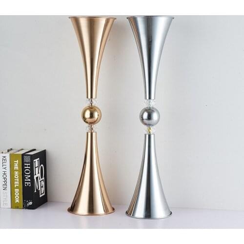 Vases Metal Candle Holders Candlesticks Wedding Centerpieces Event Flower Road Lead Home Decoration 10 PCS/ Lot
