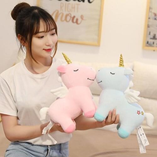Cute Unicorn Doll plush toy Standing Pony Girls Bed Pillow baby toys juguetes ni?a pluszaki home decor Valentines Day Gift