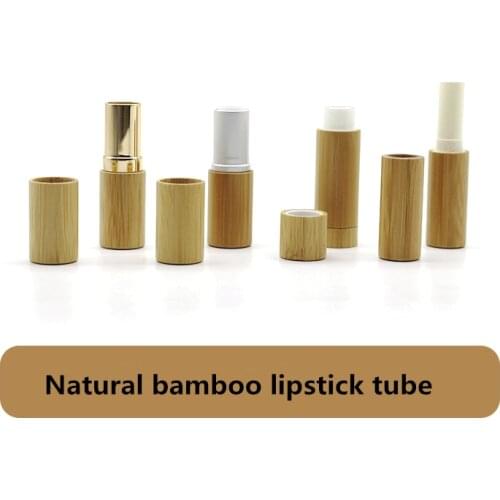 Natural Bamboo Lipstick Tube Lip Wax Tube Filling Personal DIY Sample Support Customized LOGO