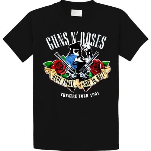 GUNS N ROSES HERE TODAY GONE TO HELL THEATRE TOUR 1991 T SHIRT NEW OFFICIAL GNR