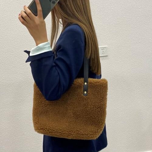 2020 Autumn and Winter New Large Particle Cashmere Bag Tote Bag Simple Elegant Shoulder Bag Hand Bag
