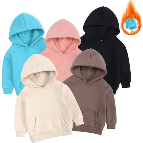 Autumn Winter Hoodie for Kids Fashion Boys Girls Pullover Hoodies Cotton Casual Thicken Fleece Sweatshirt Childrens Clothing