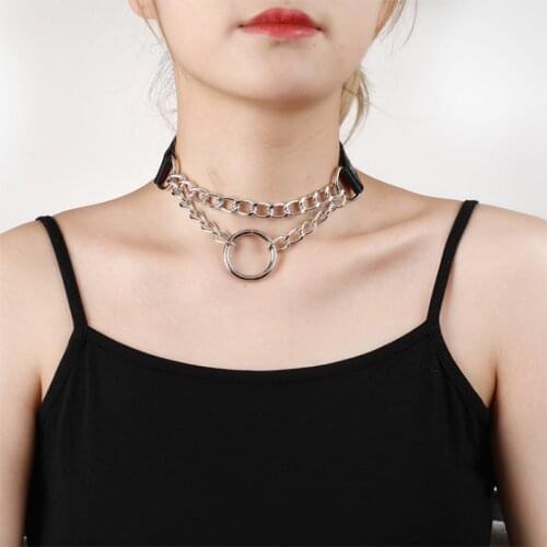 2021 Trend Sexy Punk Choker Necklaces Collar Leather Choker Neck Leather Necklace Women Men Necklace Statement Jewelry E29