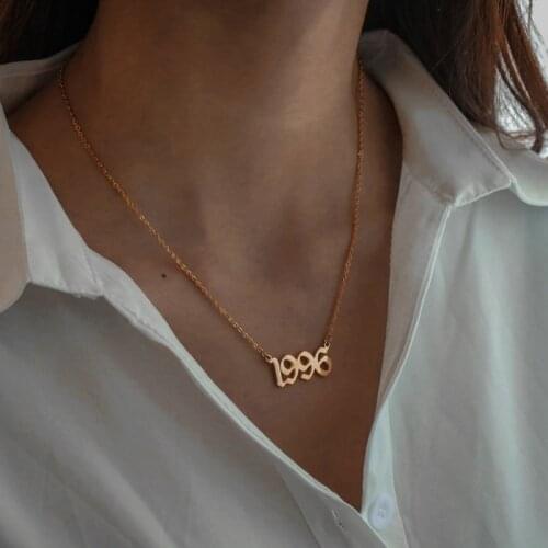 Women Year Number Necklaces Custom Year 1992 1993 1994 1995 1996 1997 1998 1999 2000 2001 Birthday Gift from 1992-2001