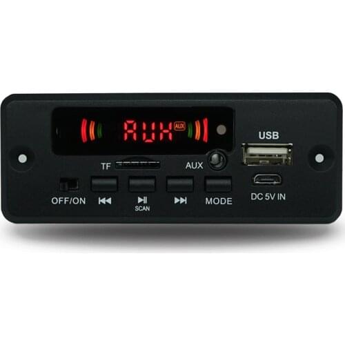 6W Bluetooth-Compatible 5.0 MP3 Player Decoder Board DC 5V/12V/36V Amplifier Handsfree Car FM Radio Module TF USB AUX Recorders