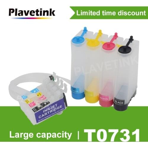 Plavetink T0731 CISS Ink Tank System For Epson Stylus T13 TX102 TX103 TX121 C79 C90 Printer With Reset Chip