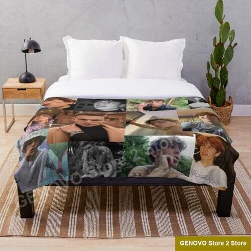 Vinnie Hacker collage Blanket Print on Demand Decorative Sherpa Blankets for Sofa bed Gift
