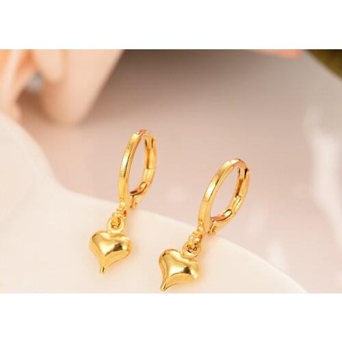 Bangrui Heart Earring For Girls/Ladies Birthday Gift Trendy Gold Color Engagement /Wedding Bands Promise Earring