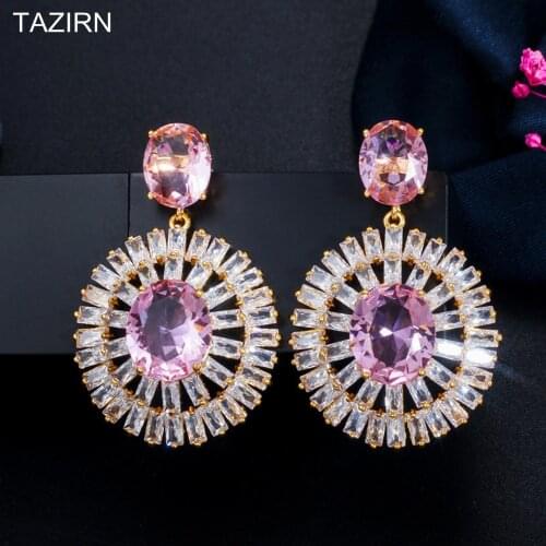 Newest All-match Cubic Zirconia CZ Drop Earrings Bridal Piercings Jewelry Earrings Women Wedding Party Crystal Accessories