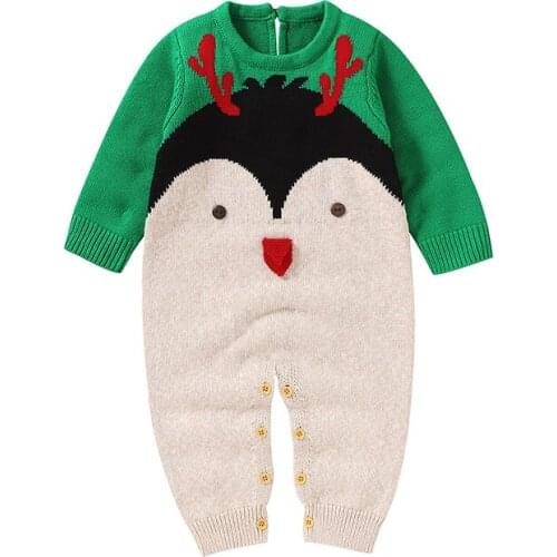 Christmas Baby Romper 100%Cotton Long Sleeve Newborn Boy Girl Jumpsuit Outfit Cute Toddler Infant Clothing Knitted Xmas Playsuit
