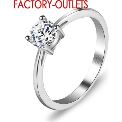 925 Sterling Silver Engagement Ring New Fashion Jewelry Trendy Style CZ Cubic Zirconia Prong Setting Women Girls Wholesale