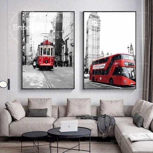1 Piece Hot London Landscape Pictures For Living Room Modern HOme Decor Wall Art Posters HD Spray On Canvas Painting Prints
