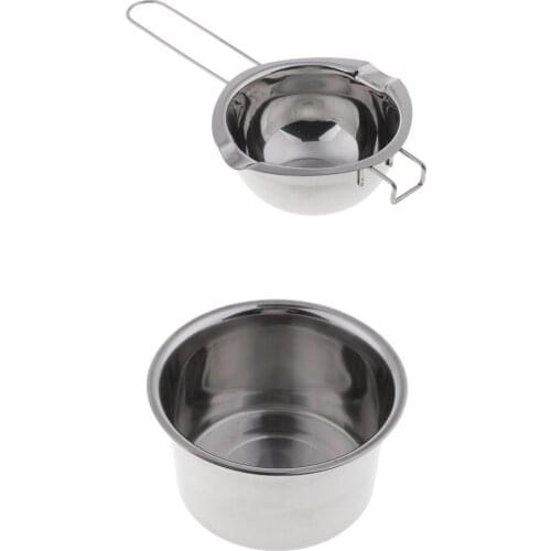 2pcs Stainless Steel Double Boiler Wax Melting Pot DIY Wedding Party Candle