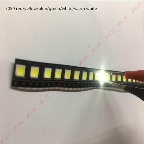 2000pcs/lot 5050 smd led red yellow blue green white RGB warm white lighting beads Highlight lights with beads