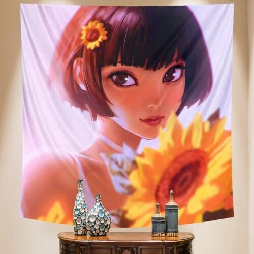 2021 beautiful girl watercolor home decoration tapestry Hippie Bohemian decoration yoga mat sofa blanket sheet