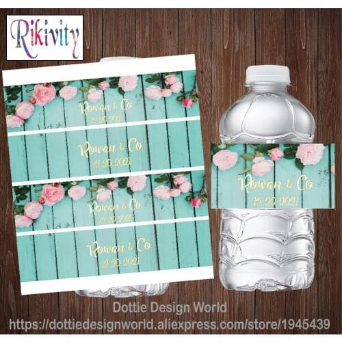 20 Personalized Prop-Wooden-Plank Wedding Water Bottle Wine Champagne Labels Candy Bar Wrapper Sticker Birthday Favor Decoration