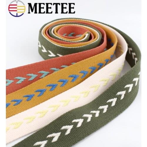 4Meters 38mm Polyester Cotton Jacquard Webbings Tapes Backpack Bag Strap Belt Ribbons DIY Garment Sewing Tape Bias Binding