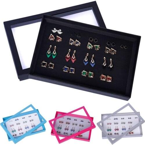 40%HOT 100 Slots Ring Display Box Jewelry Tray Case Holder Ear Studs Storage Organizer